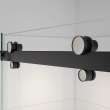 Vela 56 1/2-59 x 59 in. 8 mm Sliding Tub Door with Towel Bar for Alcove Installation with Clear glass in Matte Black and Brushed Nickel