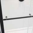 Vela 56 1/2-59 x 59 in. 8 mm Sliding Tub Door with Towel Bar for Alcove Installation with Clear glass in Matte Black and Brushed Nickel