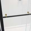 Vela 56 1/2-59 x 59 in. 8 mm Sliding Tub Door with Towel Bar for Alcove Installation with Clear glass in Matte Black and Brushed Gold
