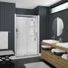 Incognito 74 39-42 x 74 in. 8mm Bypass Shower Door for Alcove Installation with Clear glass in Chrome