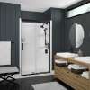Incognito 74 39-42 x 74 in. 8mm Bypass Shower Door for Alcove Installation with Clear glass in Matte Black