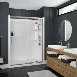Incognito 74 51-54 x 74 in. 8mm Bypass Shower Door for Alcove Installation with Clear glass in Chrome