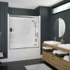 Incognito 57 51-54 x 56 3/4 in. 8mm Bypass Tub Door for Alcove Installation with Clear glass in Brushed Nickel