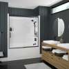 Incognito 57 51-54 x 56 3/4 in. 8mm Bypass Tub Door for Alcove Installation with Clear glass in Matte Black