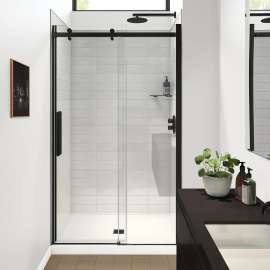 Halo Pro GS 44 1/2-47 x 78 3/4 in. 8mm Sliding Shower Door for Alcove Installation with GlassShield(R) glass in Matte Black