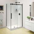 Halo Pro GS 44 1/2-47 x 78 3/4 in. 8mm Sliding Shower Door for Alcove Installation with GlassShield(R) glass in Matte Black