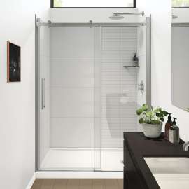 Halo Pro GS 56 1/2-59 x 78 3/4 in. 8mm Sliding Shower Door for Alcove Installation with GlassShield(R) glass in Chrome