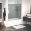 Inverto 56-59 x 55 1/2-59 in. 8mm Bypass Tub Door for Alcove Installation with Clear glass in Chrome