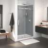 Inverto 43-47 x 70 1/2-74 in. 8mm Bypass Shower Door for Alcove Installation with Clear glass in Chrome