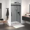 Inverto 43-47 x 70 1/2-74 in. 8mm Bypass Shower Door for Alcove Installation with Clear glass in Dark Bronze