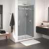Inverto 43-47 x 70 1/2-74 in. 8mm Bypass Shower Door for Alcove Installation with Clear glass in Brushed Nickel