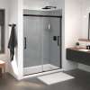 Inverto 56-59 x 70 1/2-74 in. 8mm Bypass Shower Door for Alcove Installation with Clear glass in Dark Bronze