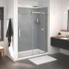 Inverto 56-59 x 70 1/2-74 in. 8mm Bypass Shower Door for Alcove Installation with Clear glass in Brushed Nickel