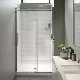 Halo Pro 44 1/2-47 x 78 3/4 in. 8mm Sliding Shower Door for Alcove Installation with Clear glass in Chrome