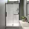 Halo Pro 44 1/2-47 x 78 3/4 in. 8 mm Sliding Shower Door with Towel Bar for Alcove Installation with Clear glass in Matte Black