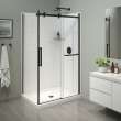 Halo Pro 44 1/2-47 x 78 3/4 in. 8 mm Sliding Shower Door with Towel Bar for Alcove Installation with Clear glass in Matte Black