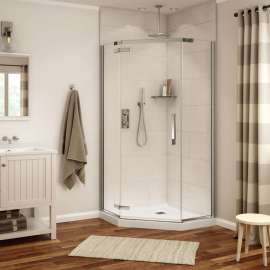 Davana Neo-angle 40 x 40 x 75 in. 8mm Pivot Shower Door for Corner Installation with Clear glass in Chrome