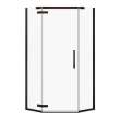 Davana Neo-angle 40 x 40 x 75 in. 8mm Pivot Shower Door for Corner Installation with Clear glass in Dark Bronze