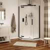Davana Neo-angle 40 x 40 x 75 in. 8mm Pivot Shower Door for Corner Installation with Clear glass in Matte Black
