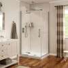 Davana Rectangular 42 x 34 x 75 in. 8mm Pivot Shower Door for Corner Installation with Clear glass in Brushed Nickel