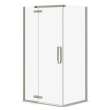 Davana Rectangular 42 x 34 x 75 in. 8mm Pivot Shower Door for Corner Installation with Clear glass in Brushed Nickel