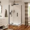 Davana Rectangular 42 x 34 x 75 in. 8mm Pivot Shower Door for Corner Installation with Clear glass in Matte Black