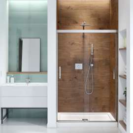 Incognito 70 44-47 x 70 1/2 in. 6mm Bypass Shower Door for Alcove Installation with Clear glass in Chrome