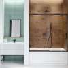 Incognito 57 56-59 x 56 3/4 in. 6mm Bypass Tub Door for Alcove Installation with Clear glass in Dark Bronze
