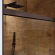Incognito 57 56-59 x 56 3/4 in. 6mm Bypass Tub Door for Alcove Installation with Clear glass in Dark Bronze