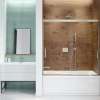 Incognito 57 56-59 x 56 3/4 in. 6mm Bypass Tub Door for Alcove Installation with Clear glass in Brushed Nickel