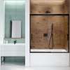 Incognito 57 56-59 x 56 3/4 in. 8mm Bypass Tub Door for Alcove Installation with Clear glass in Matte Black