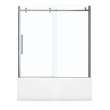 Halo 56 1/2-59 x 59 in. 8 mm Sliding Tub Door for Alcove Installation with Clear glass in Chrome
