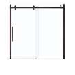 Halo 56 1/2-59 x 59 in. 8 mm Sliding Tub Door for Alcove Installation with Clear Glass in Dark Bronze
