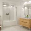 Halo 56 1/2-59 x 59 in. 8 mm Sliding Tub Door for Alcove Installation with Clear glass in Brushed Nickel