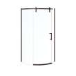 Outback Round 36 x 36 x 75 5/8 in. 8mm Sliding Shower Door for Corner Installation with Clear glass in Dark Bronze