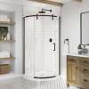 Outback Round 36 x 36 x 75 5/8 in. 8mm Sliding Shower Door for Corner Installation with Clear glass in Dark Bronze