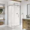 Outback Round 36 x 36 x 75 5/8 in. 8mm Sliding Shower Door for Corner Installation with Clear glass in Brushed Nickel