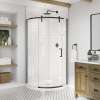 Outback Round 36 x 36 x 75 5/8 in. 8mm Sliding Shower Door for Corner Installation with Clear glass in Matte Black