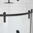Outback Round 36 x 36 x 75 5/8 in. 8mm Sliding Shower Door for Corner Installation with Clear glass in Matte Black