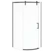 Outback Round 36 x 36 x 75 5/8 in. 8mm Sliding Shower Door for Corner Installation with Clear glass in Matte Black