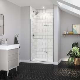 Reveal Sleek 71 38-41 x 71 1/2 in. 8mm Pivot Shower Door for Alcove Installation with Clear glass in Chrome
