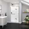 Reveal Sleek 71 41 1/2-44 1/2 x 71 1/2 in. 8 mm Pivot Shower Door for Alcove Installation with Clear glass in Dark Bronze