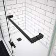 Reveal Sleek 71 41 1/2-44 1/2 x 71 1/2 in. 8mm Pivot Shower Door for Alcove Installation with Clear glass in Matte Black
