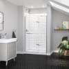 Reveal Sleek 71 44-47 x 71 1/2 in. 8mm Pivot Shower Door for Alcove Installation with Clear glass in Chrome