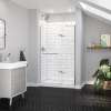 Reveal Sleek 71 44-47 x 71 1/2 in. 8mm Pivot Shower Door for Alcove Installation with Clear glass in Brushed Nickel
