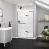Reveal Sleek 71 44-47 x 71 1/2 in. 8mm Pivot Shower Door for Alcove Installation with Clear glass in Matte Black