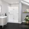 Reveal Sleek 71 51 1/2-54 1/2 x 71 1/2 in. 8mm Pivot Shower Door for Alcove Installation with Clear glass in Brushed Nickel