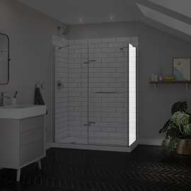 Reveal Sleek 71 Return Panel for 34 in. Base with Clear glass in Chrome