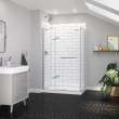 Reveal Sleek 71 Return Panel for 34 in. Base with Clear glass in Chrome