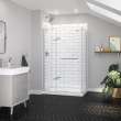 Reveal Sleek 71 Return Panel for 34 in. Base with Clear glass in Brushed Nickel